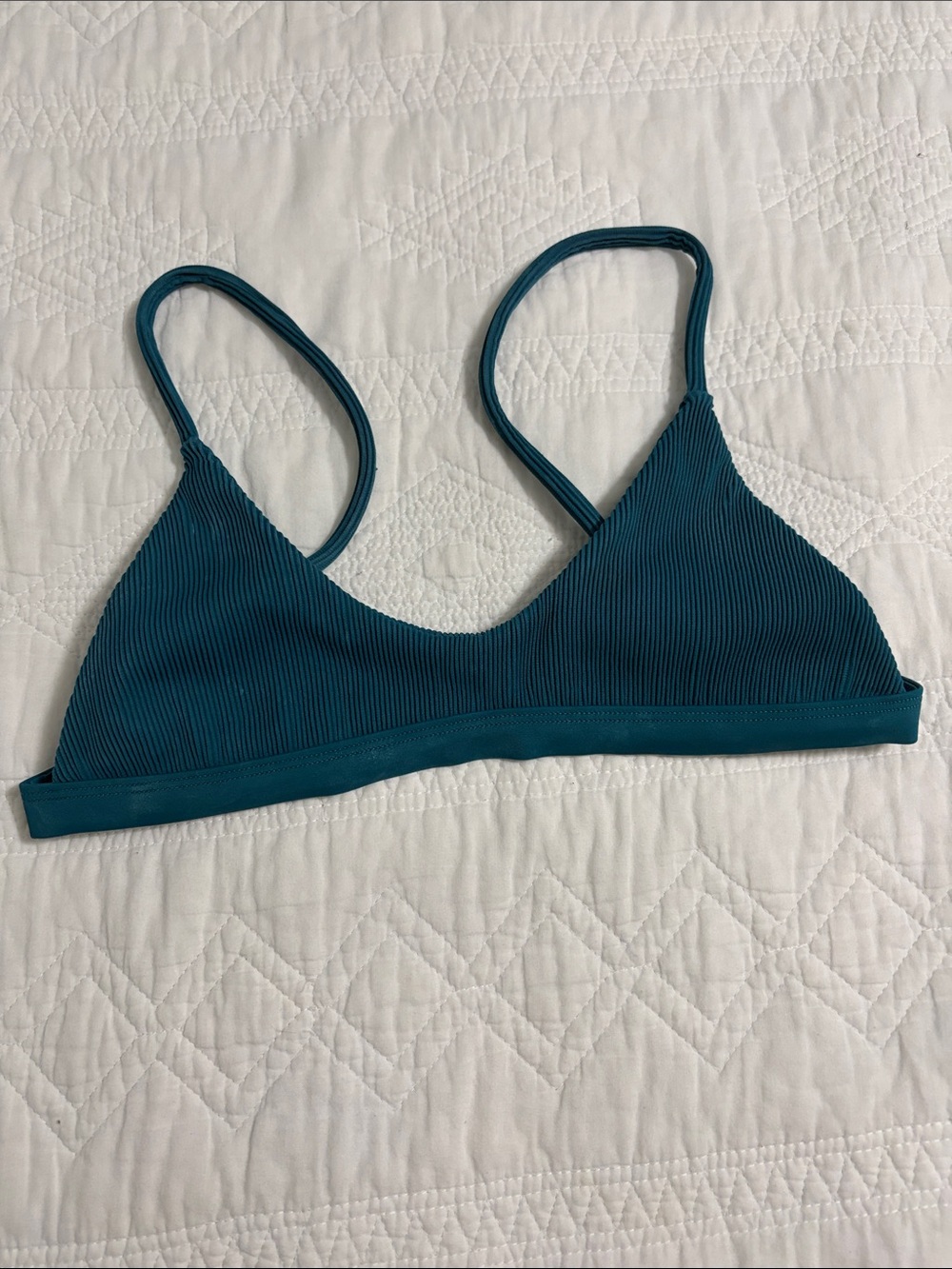 Teal Ribbed Bralette - Women Intimates
